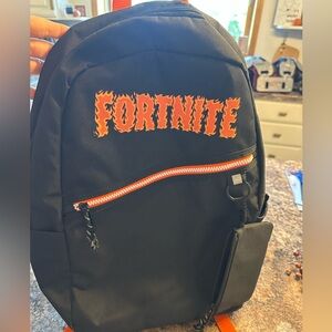 Fortnite Black Backpack with Orange Accents